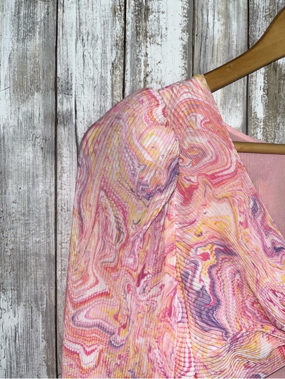 LoveShackFancy Nanita Mini Dress Golden Maize Pink Print Cutout Long Sleeve S - Picture 4 of 7